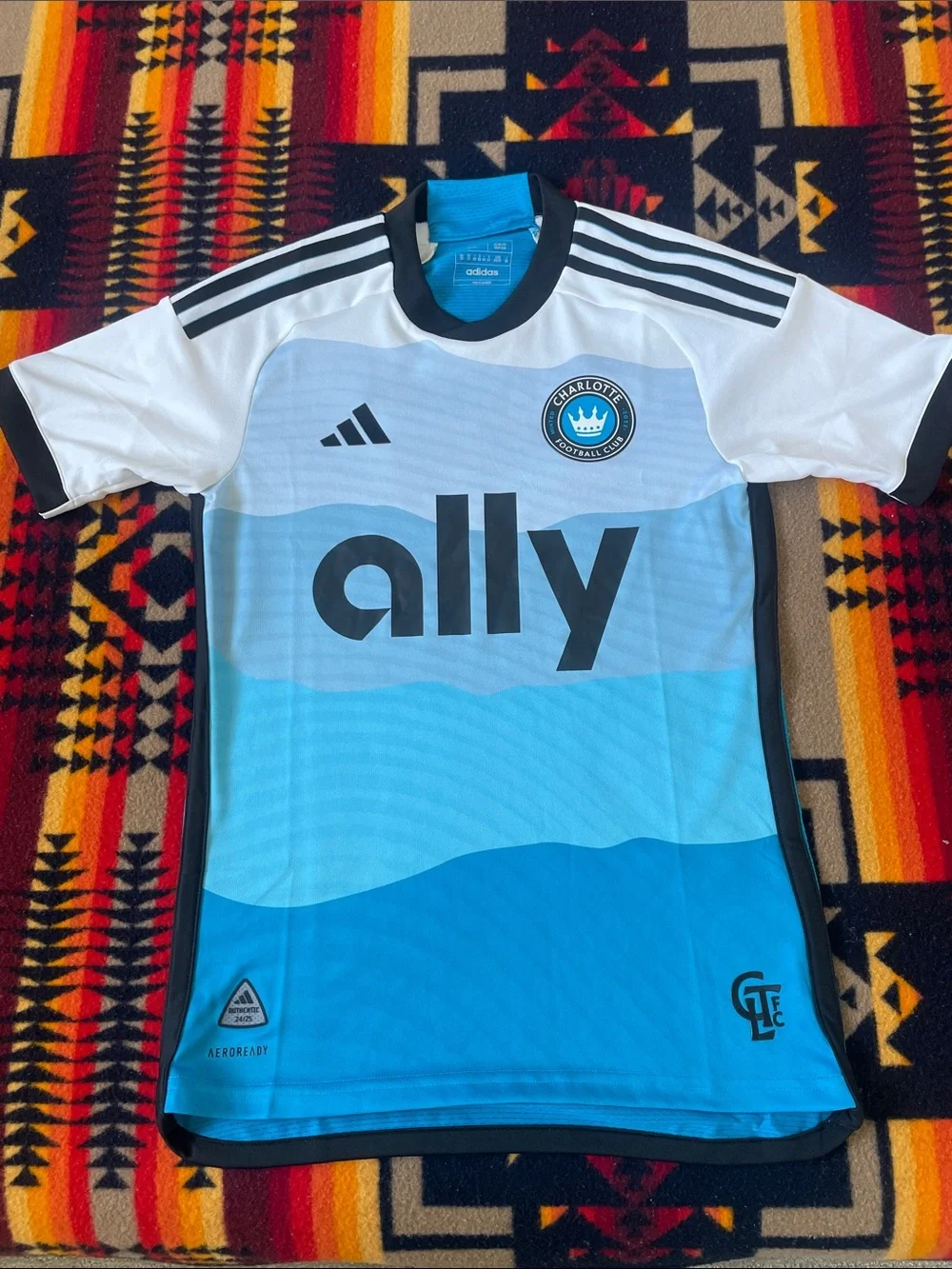 adidas Charlotte FC Light Blue and White Gradient 'ally' Soccer Jersey